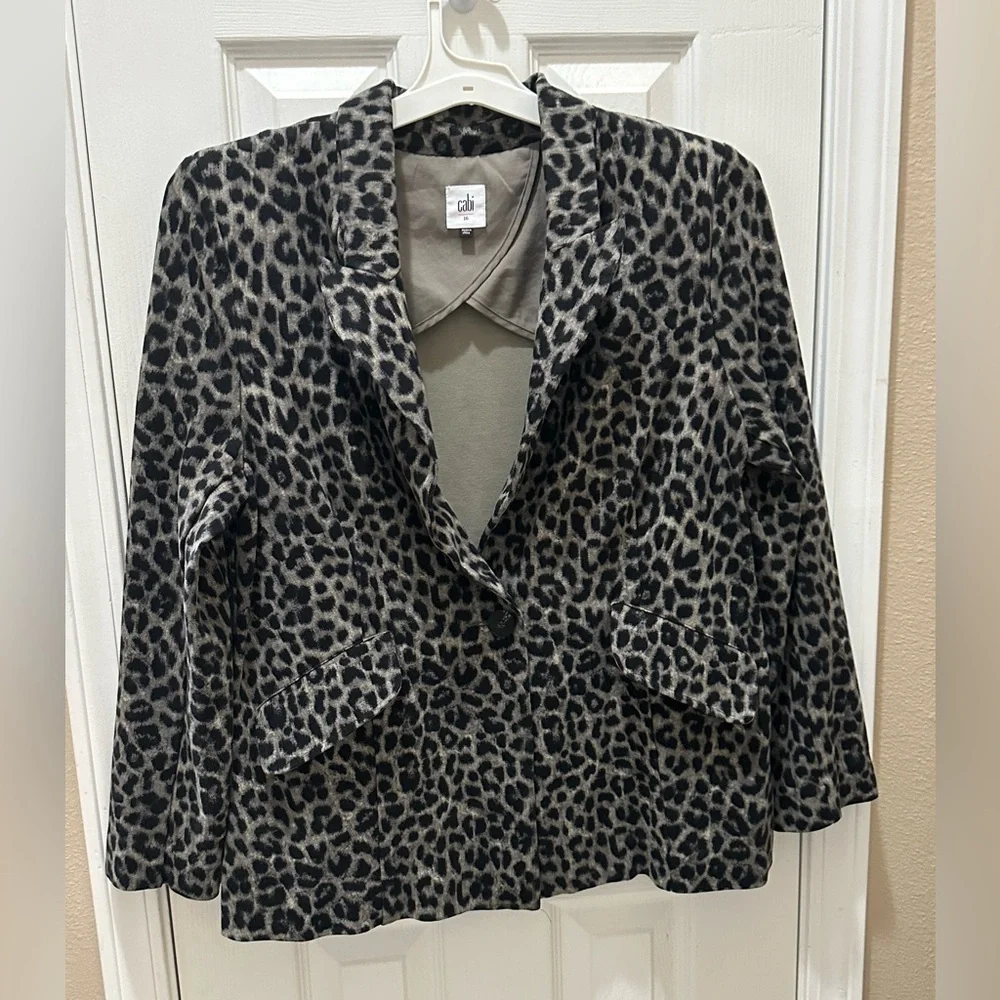 CABI Jungle Blazer Jacket Animal Print Size 16 - Picture 14 of 14